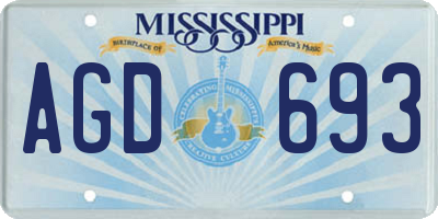 MS license plate AGD693