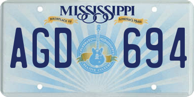 MS license plate AGD694