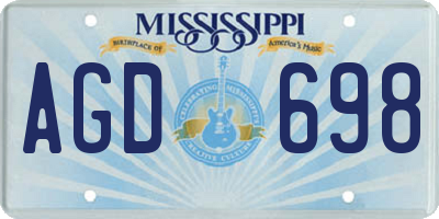 MS license plate AGD698