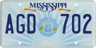 MS license plate AGD702
