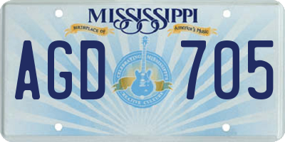 MS license plate AGD705
