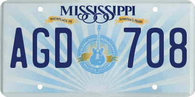MS license plate AGD708