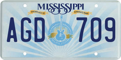 MS license plate AGD709