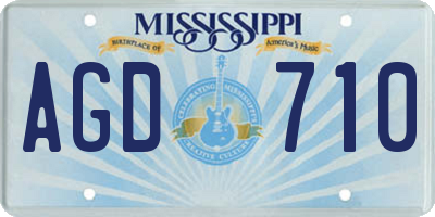 MS license plate AGD710