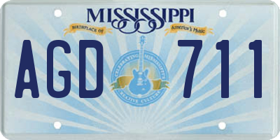 MS license plate AGD711