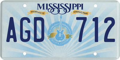MS license plate AGD712