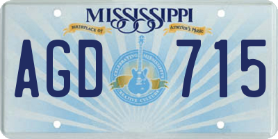 MS license plate AGD715