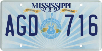 MS license plate AGD716
