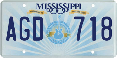 MS license plate AGD718