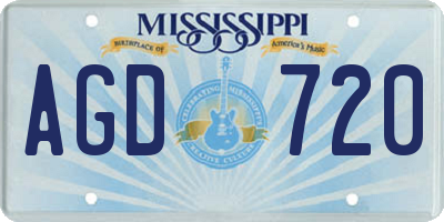 MS license plate AGD720