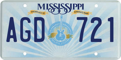 MS license plate AGD721