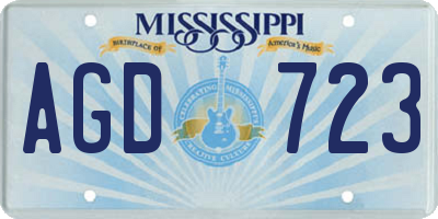 MS license plate AGD723