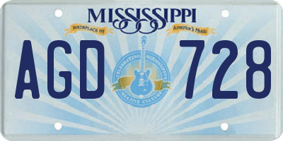 MS license plate AGD728