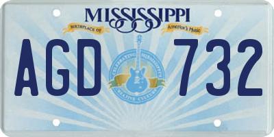 MS license plate AGD732