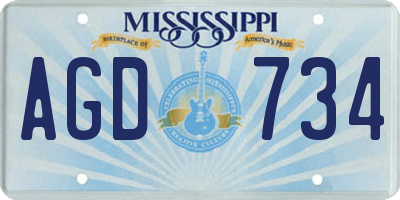 MS license plate AGD734
