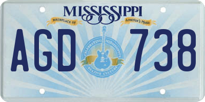 MS license plate AGD738