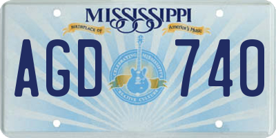 MS license plate AGD740