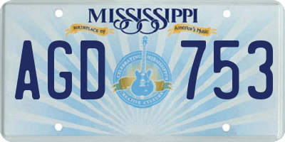 MS license plate AGD753