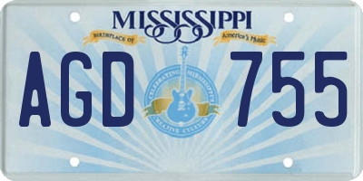 MS license plate AGD755