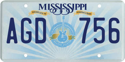 MS license plate AGD756