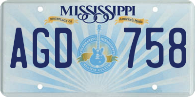 MS license plate AGD758