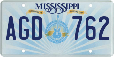 MS license plate AGD762
