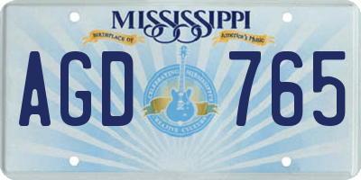 MS license plate AGD765