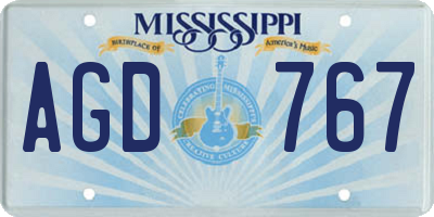 MS license plate AGD767