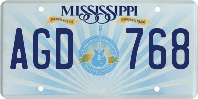 MS license plate AGD768