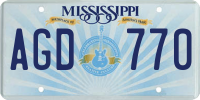 MS license plate AGD770