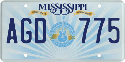 MS license plate AGD775