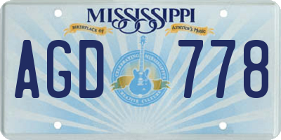 MS license plate AGD778