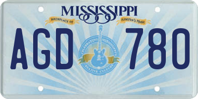 MS license plate AGD780