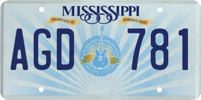 MS license plate AGD781