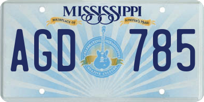 MS license plate AGD785