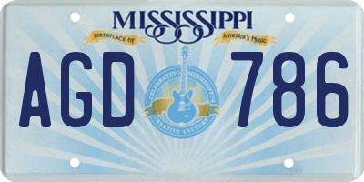 MS license plate AGD786