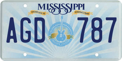 MS license plate AGD787