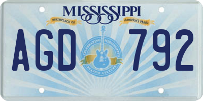 MS license plate AGD792