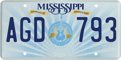 MS license plate AGD793