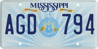MS license plate AGD794