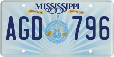 MS license plate AGD796