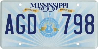 MS license plate AGD798