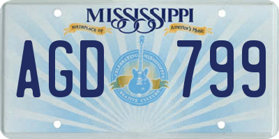 MS license plate AGD799