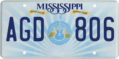 MS license plate AGD806