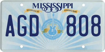 MS license plate AGD808
