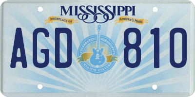 MS license plate AGD810