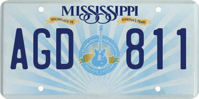 MS license plate AGD811