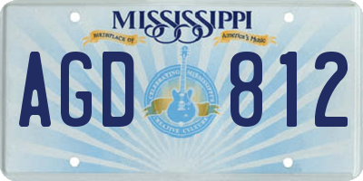 MS license plate AGD812