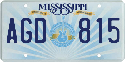 MS license plate AGD815