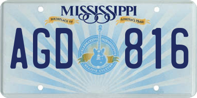 MS license plate AGD816